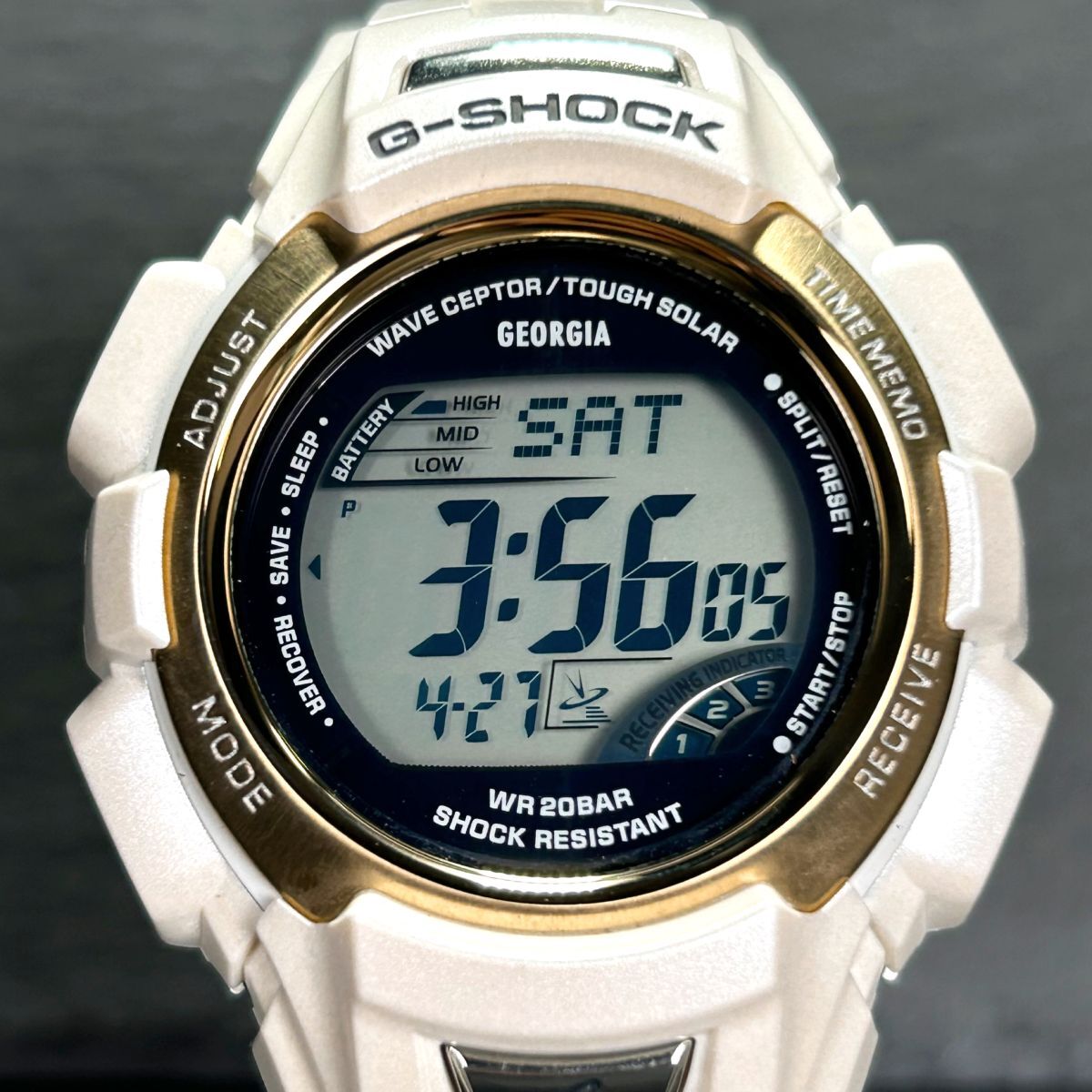 CASIO カシオ G-SHOCK ジーショックｘGEORGIA ジョージア GW-300LVJ 腕時計 電波ソーラー デジタル 多機能 ホワイト メンズ 動作確認済み_画像3