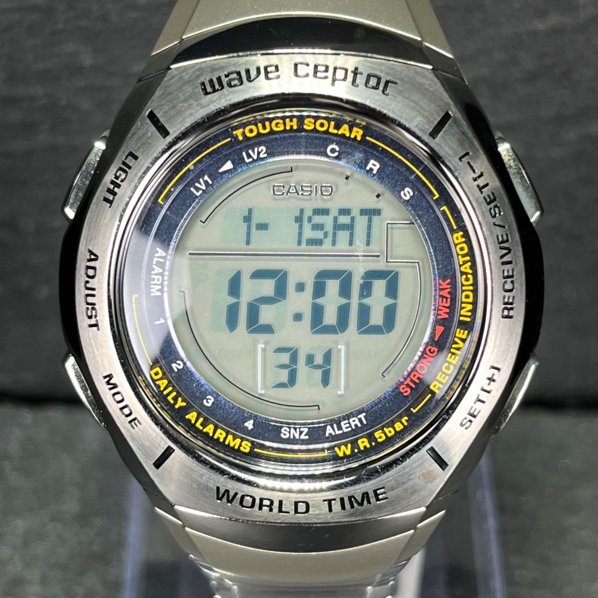 CASIO カシオ WAVECEPTOR ウェーブセプター WV-110J メンズ 腕時計 デジタル 電波ソーラー ラウンド カレンダー シルバー ステンレスの画像1