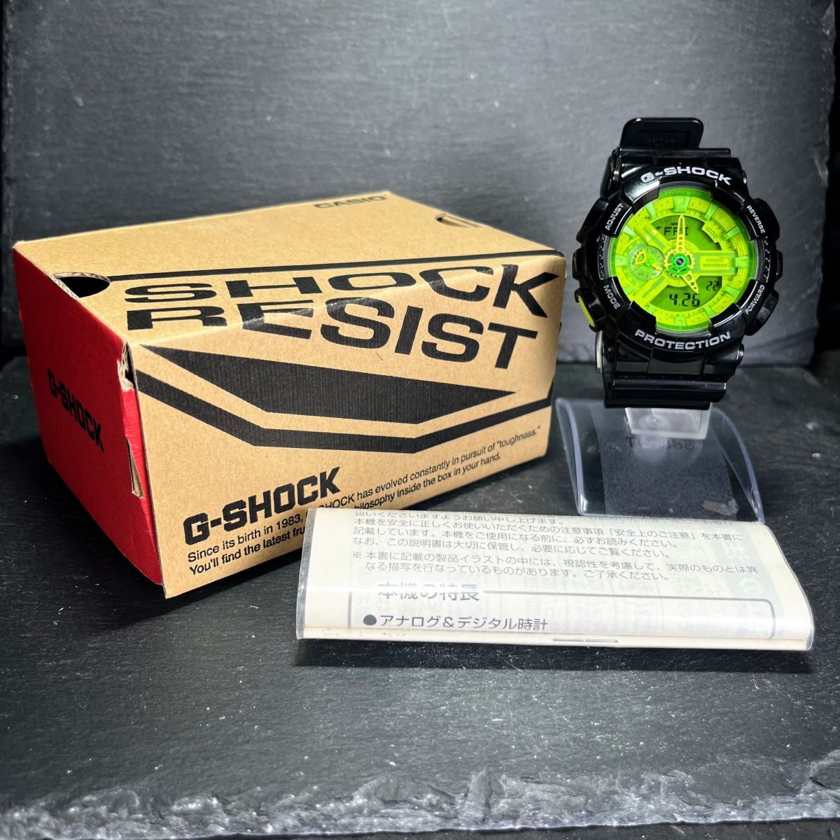  заграница  модель   CASIO  casio   G-SHOCK G аммортизаторы  HYPER COLORS ... цвет ... GA-110B-1A3  наручные часы  ...  кварцевый   новый товар  батарея  заменил  