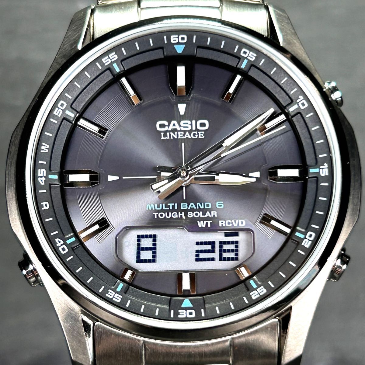 美品 CASIO カシオ LINEAGE リニエージ LCW-M100TSE-1A 腕時計 タフソーラー 電波ソーラー アナデジ チタニウム 多機能 メンズ 動作確認済の画像3