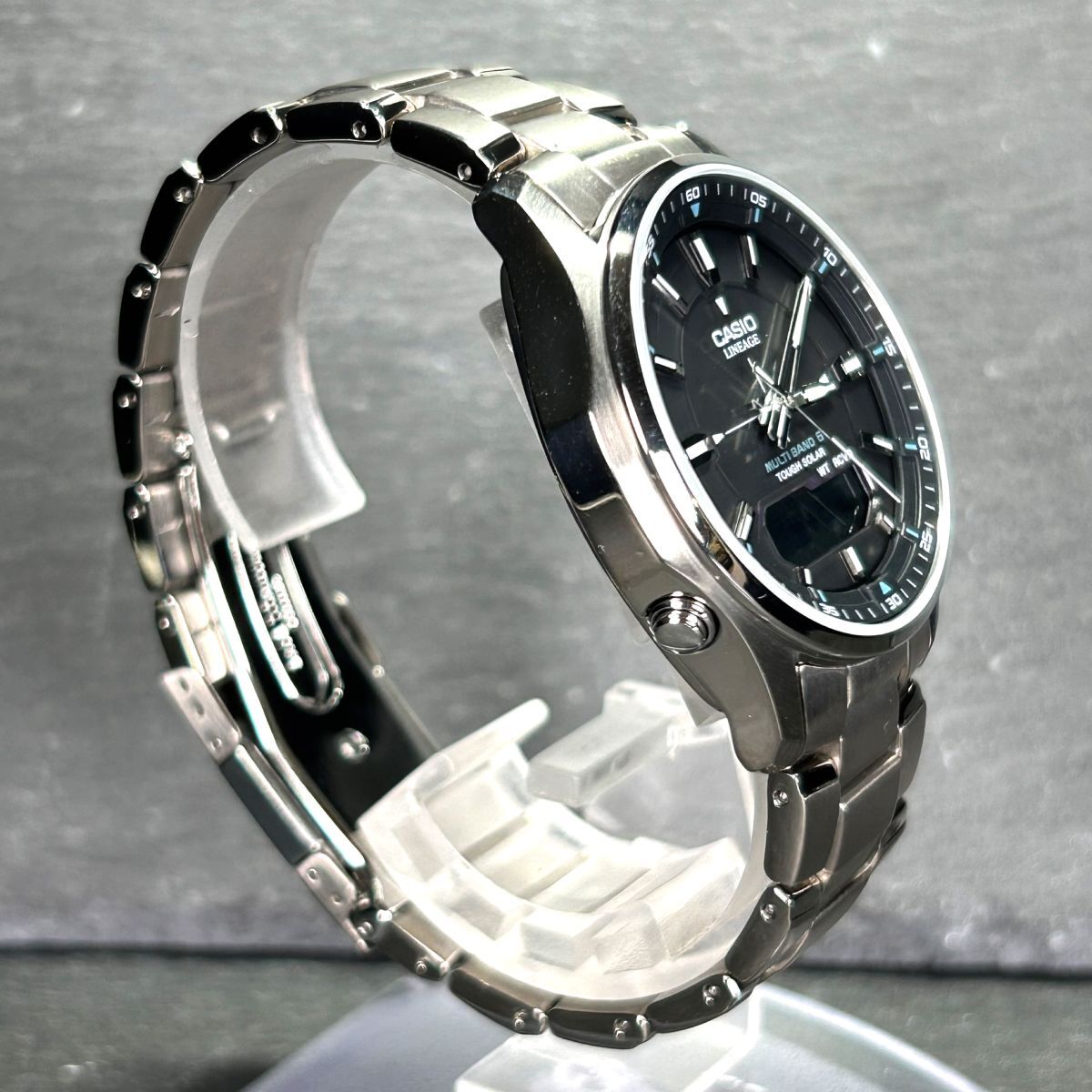 美品 CASIO カシオ LINEAGE リニエージ LCW-M100TSE-1A 腕時計 タフソーラー 電波ソーラー アナデジ チタニウム 多機能 メンズ 動作確認済の画像5