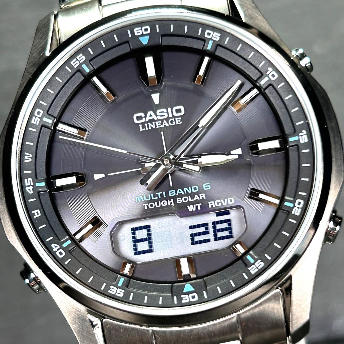 美品 CASIO カシオ LINEAGE リニエージ LCW-M100TSE-1A 腕時計 タフソーラー 電波ソーラー アナデジ チタニウム 多機能 メンズ 動作確認済の画像1