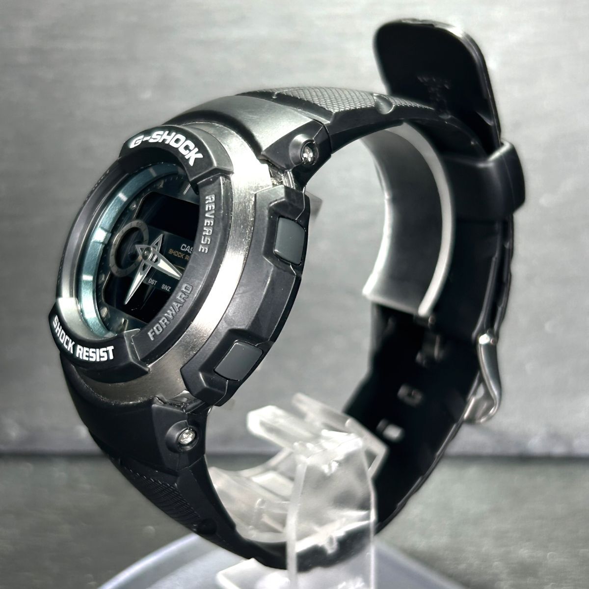 超美品 CASIO カシオ G-SHOCK ジーショック G-SPIKE ジースパイク G-300-3A 腕時計 クオーツ アナデジ 多機能 グリーン メンズ 動作確認済の画像6