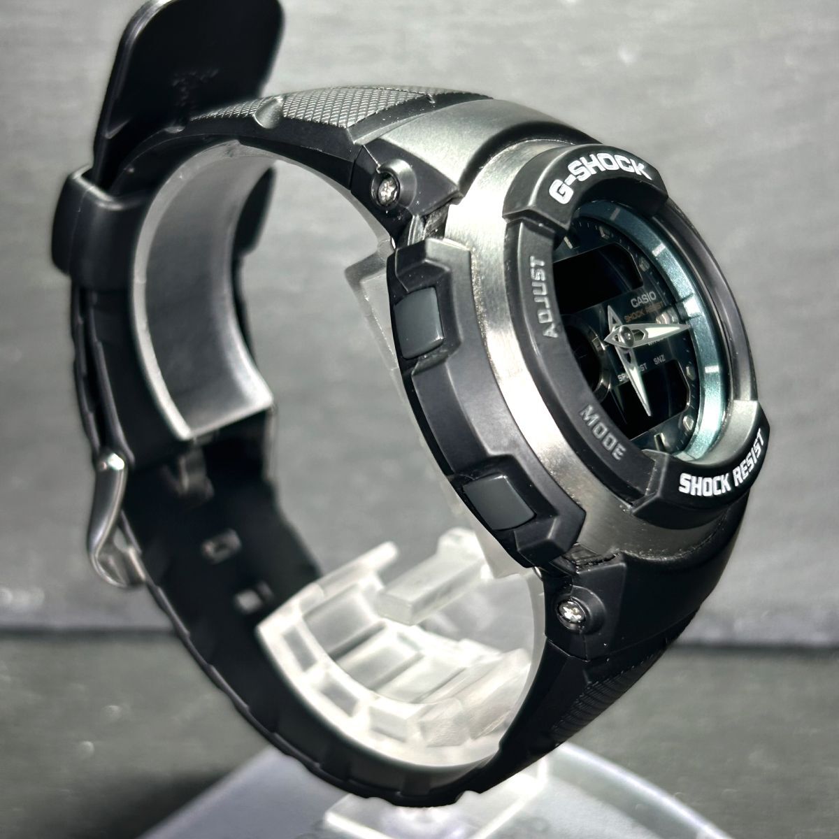 超美品 CASIO カシオ G-SHOCK ジーショック G-SPIKE ジースパイク G-300-3A 腕時計 クオーツ アナデジ 多機能 グリーン メンズ 動作確認済の画像5