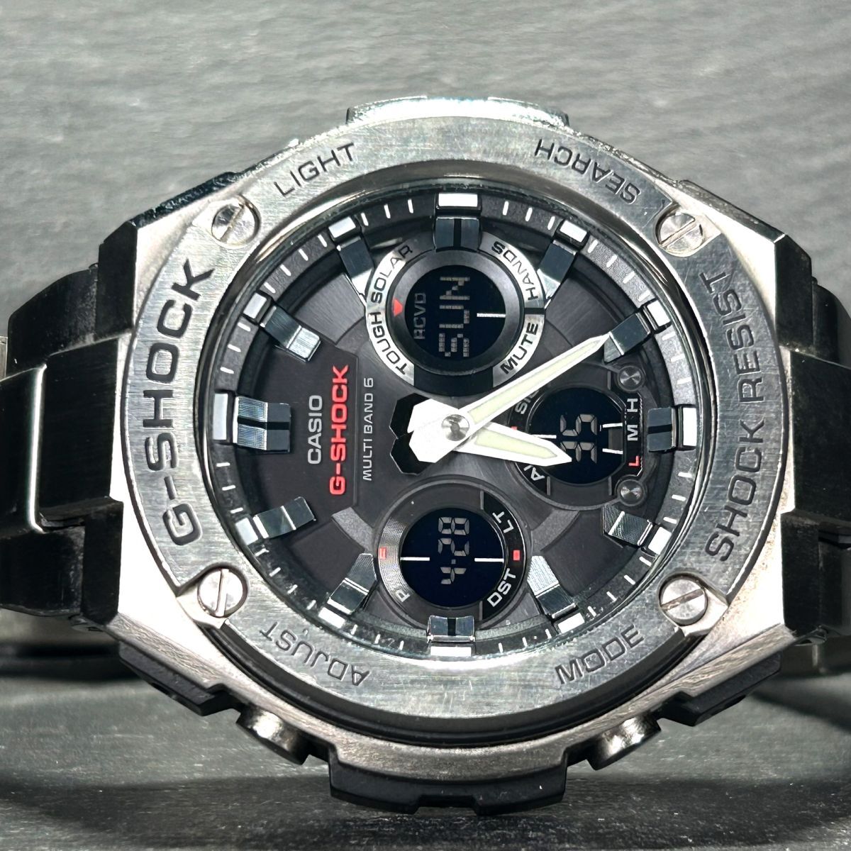 CASIO カシオ G-SHOCK ジーショック G-STEEL ジースチール GST-W110D-1A 腕時計 タフソーラー 電波ソーラー アナデジ 多機能 動作確認済み_画像4