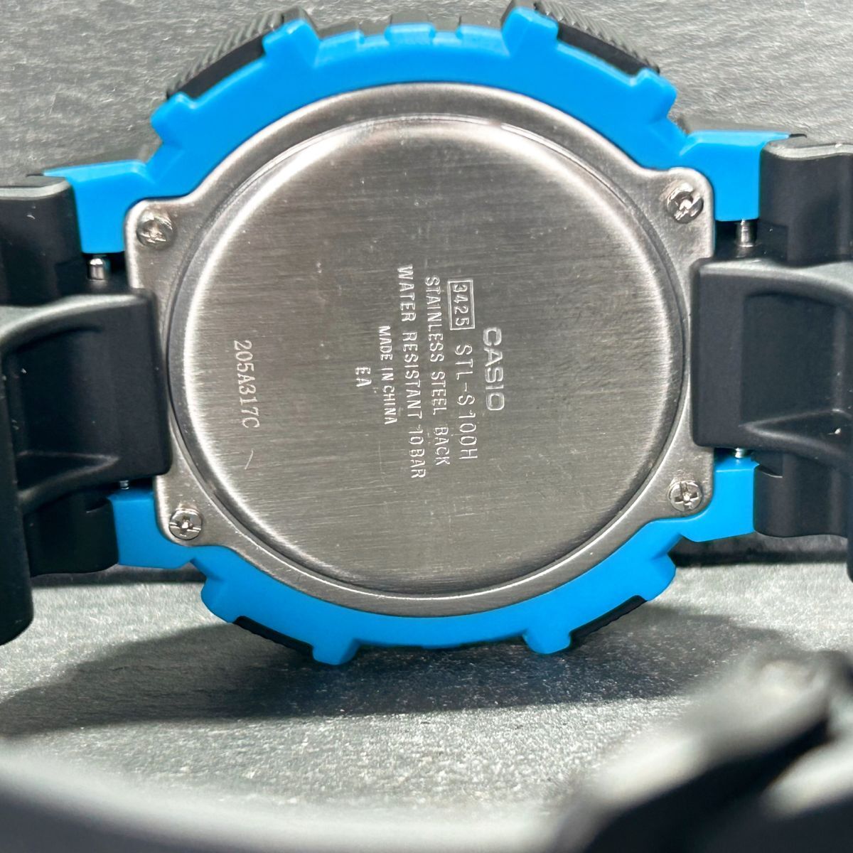 美品 CASIO カシオ コレクション エコパッケージ STL-S100H-2A 腕時計 タフソーラー デジタル 多機能 ブルー×ブラック メンズ 動作確認済の画像8
