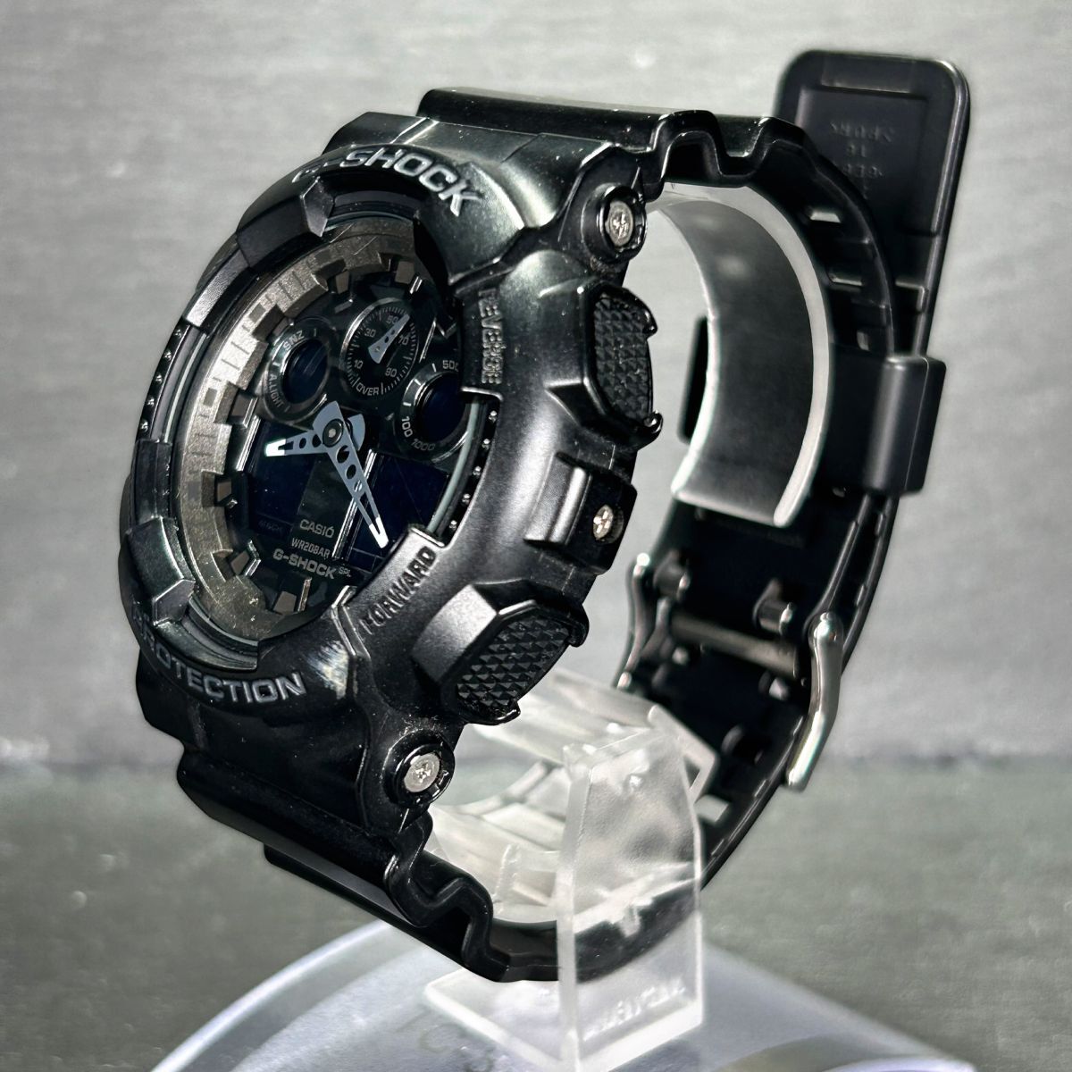 CASIO カシオ G-SHOCK ジーショック GA-100CF-1A 腕時計 クオーツ アナデジ カレンダー ブラック カモフラージュ メンズ 新品電池交換済みの画像6