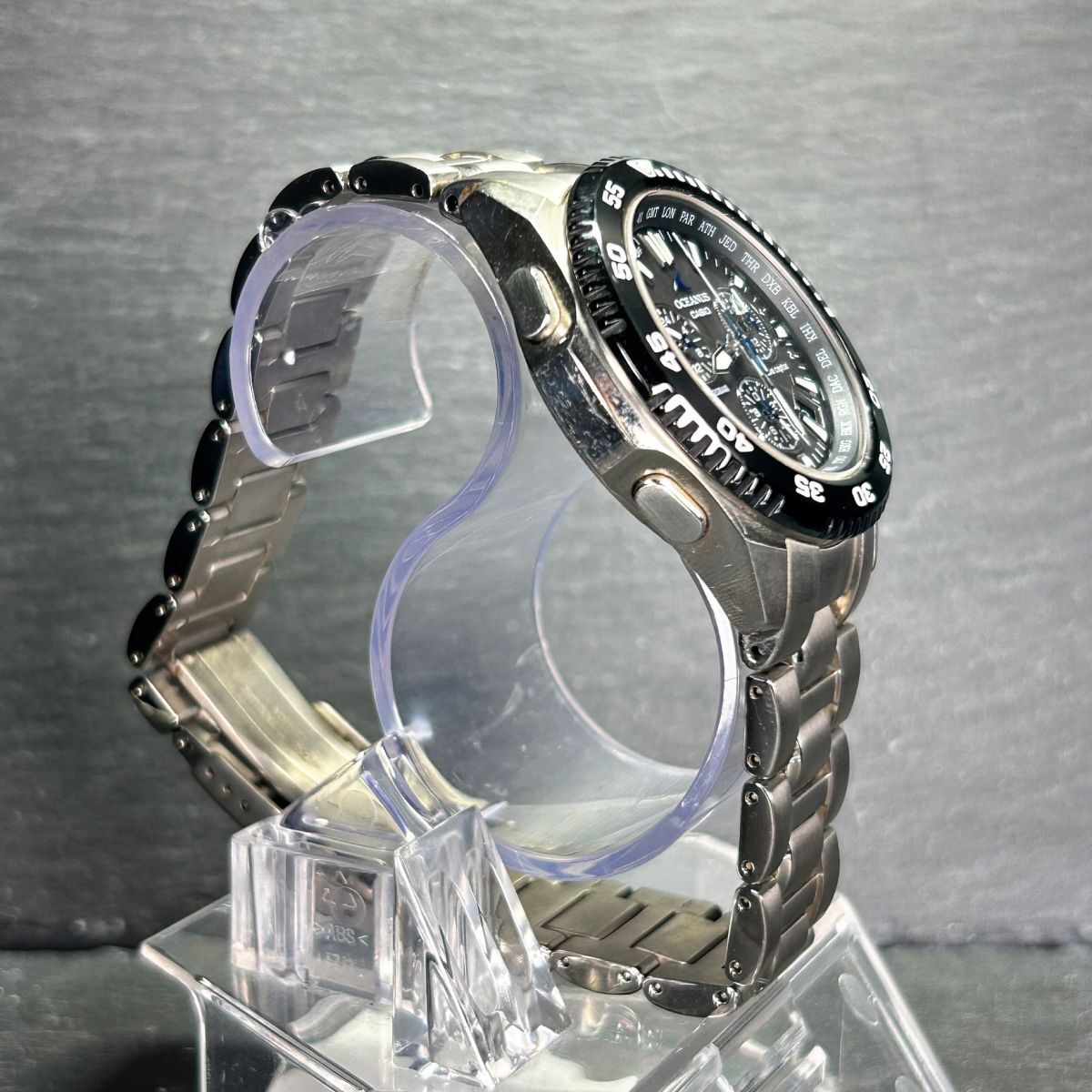 CASIO Casio OCEANUS Oceanus OCW-650TDJ-1A наручные часы жесткий солнечные радиоволны солнечный аналог календарь титан мужской рабочее состояние подтверждено 
