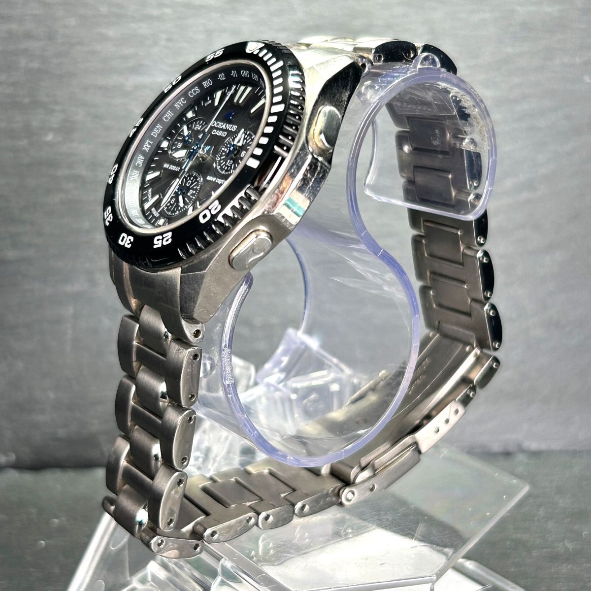 CASIO Casio OCEANUS Oceanus OCW-650TDJ-1A наручные часы жесткий солнечные радиоволны солнечный аналог календарь титан мужской рабочее состояние подтверждено 