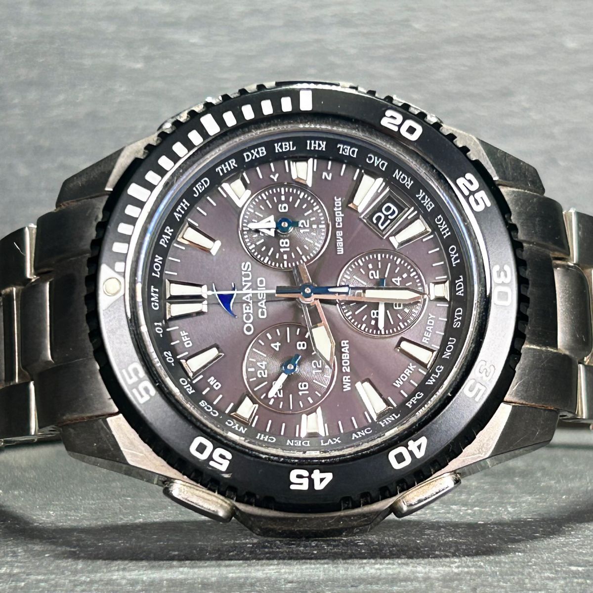 CASIO カシオ OCEANUS オシアナス OCW-650TDJ-1A 腕時計 タフソーラー 電波ソーラー アナログ カレンダー チタニウム メンズ 動作確認済み_画像4