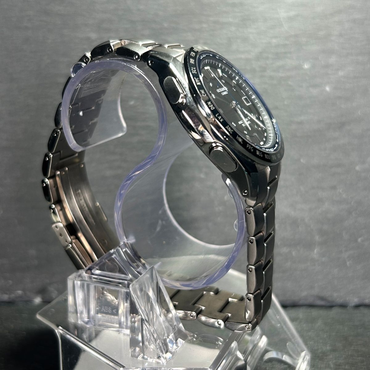  прекрасный товар CASIO Casio OCEANUS Oceanus OCW-100TDJ-1A наручные часы жесткий солнечные радиоволны солнечный аналог календарь титан рабочее состояние подтверждено 