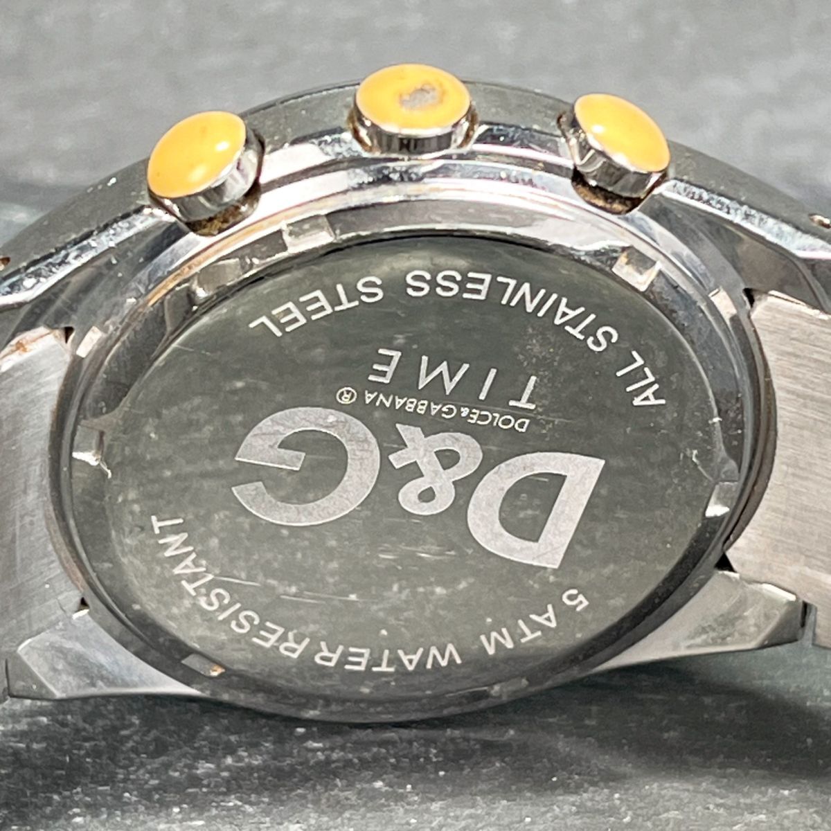 DOLCE&GABBANA ドルガバ 3719770110 腕時計 アナログ クオーツ クロノグラフ デイト ホワイト文字盤 シルバー ステンレス 新品電池交換済みの画像7