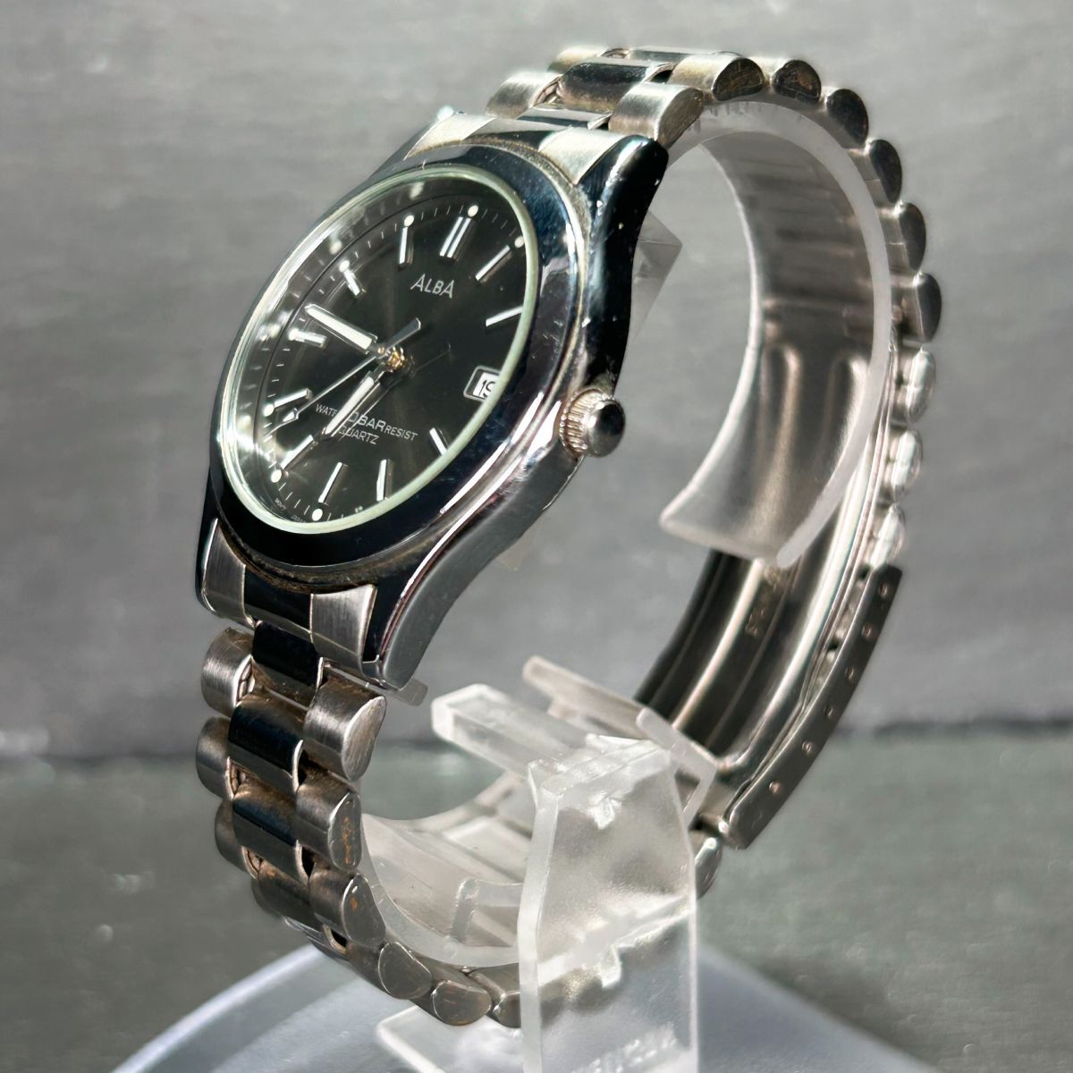 SEIKO セイコー ALBA アルバ V732-0L80 腕時計 クオーツ アナログ カレンダー ステンレススチール グレー文字盤 メンズ 新品電池交換済みの画像6