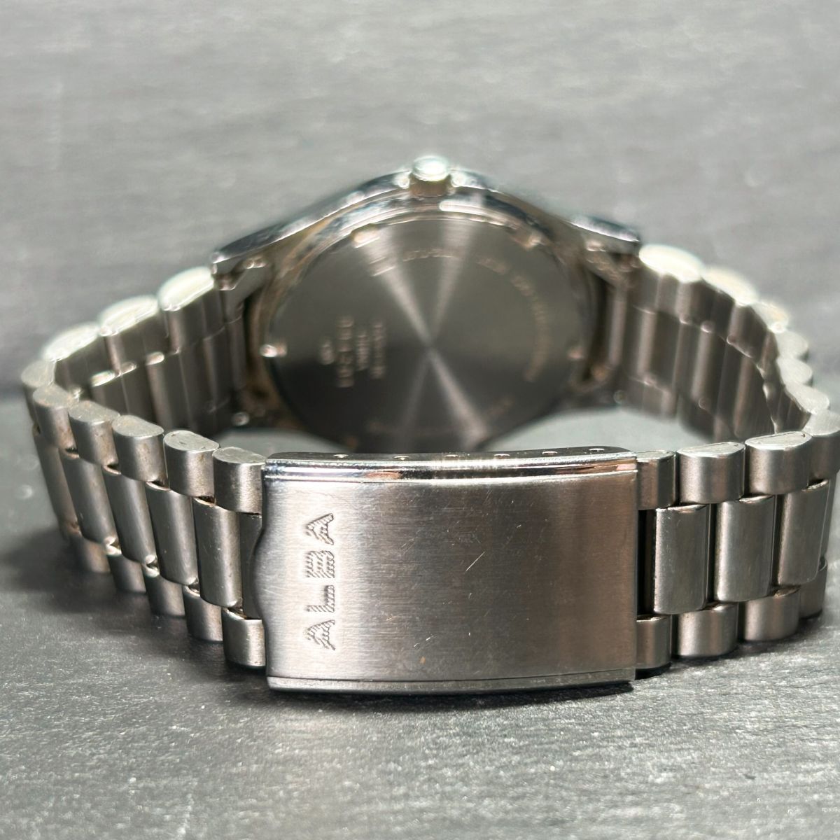 SEIKO セイコー ALBA アルバ V732-0L80 腕時計 クオーツ アナログ カレンダー ステンレススチール グレー文字盤 メンズ 新品電池交換済みの画像7