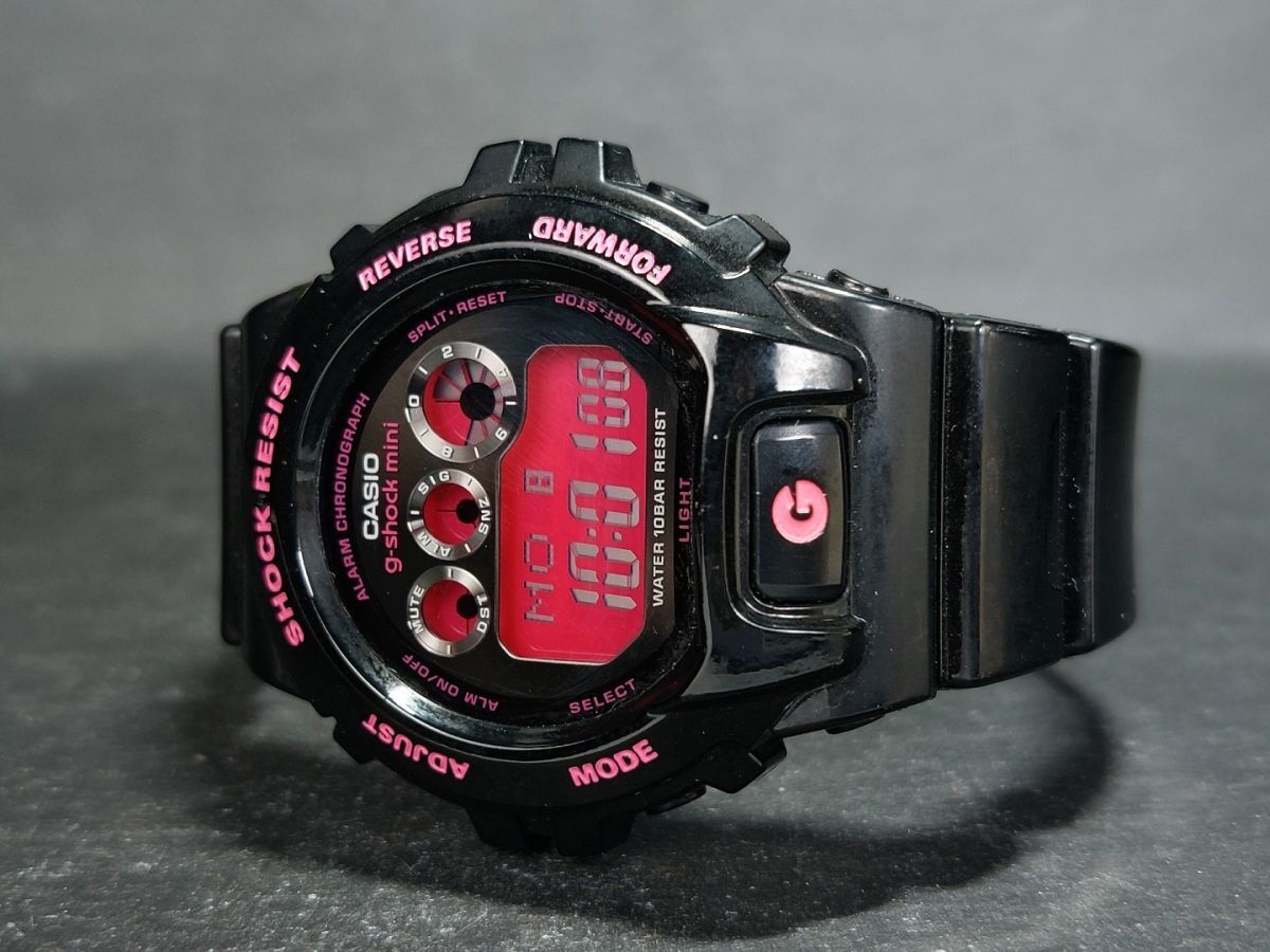 CASIO カシオ G-SHOCK mini ジーショックミニ GMN-692-1JR デジタル 腕時計 ブラック ピンク ステンレス ラバーベルト 新品電池交換済みの画像6