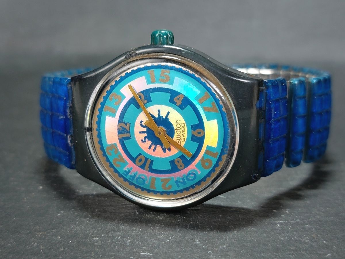SWATCH Swatch MUSICALL Mu ji call VARIATION SLN100 SLN101 аналог кварц наручные часы Cyan голубой .. ремень пластиковый 