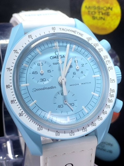 美品 Swatch × Omega Mission to Uranus スウォッチ × オメガ ミッション トゥ ウラヌス 腕時計 バイオセラミック SO33L100 高級腕時計の画像1