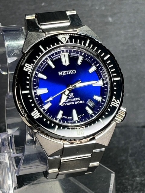 トランスオーシャン RISINGWAVE 限定モデル 超美品 SEIKO セイコー PROSPEX プロスペックス 機械式 自動巻き 腕時計 マリンブルー SBDC047の画像3
