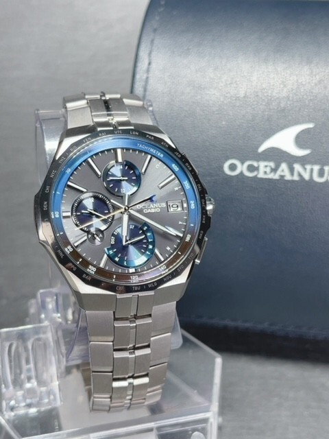 新品 カシオ CASIOオシアナス OCEANUS マンタ OCW-S5000E-1A 電波時計 タフソーラー電波時計 マルチバンド6 腕時計 DLCブラックベゼルの画像3