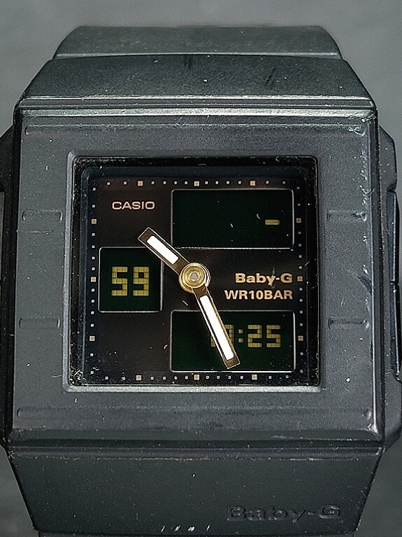 CASIO カシオ Baby-G ベビージー CASKET カスケット BGA-200-1E2 アナデジ 腕時計 2針 ブラック ラバーベルト ステンレス 新品電池交換済みの画像1