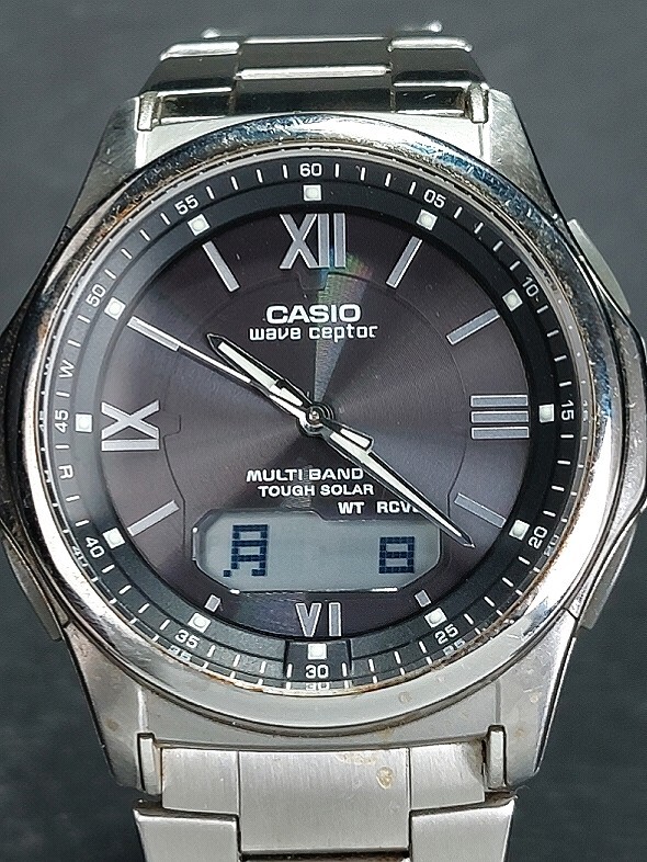 CASIO カシオ WAVE CEPTOR ウェーブセプター マルチバンド6 WVA-M630D-1A デジアナ 電波ソーラー 腕時計 3針 メタルベルト 動作確認済みの画像1