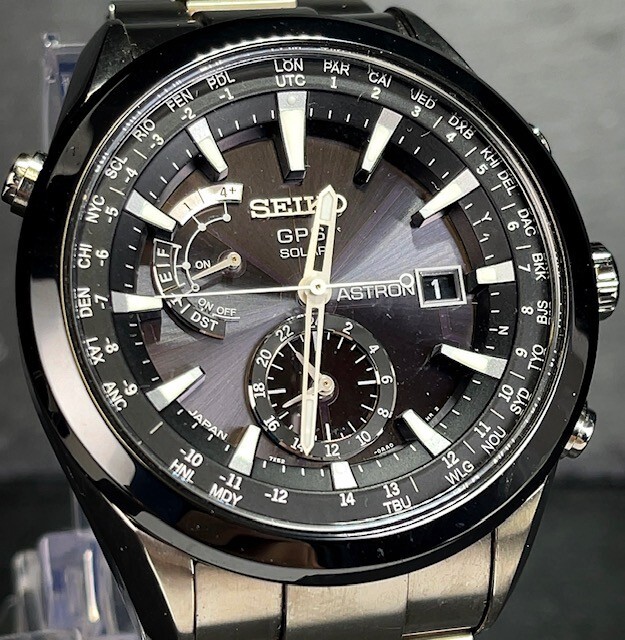 超美品 セイコー SEIKO アストロン ASTRON メンズ GPS ソーラー 腕時計 ウォッチ チタン ブラック文字盤 7Xシリーズ SBXA003 7X52-0AA0の画像1