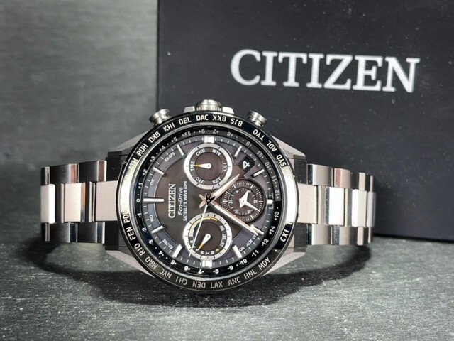 超美品 CITIZEN シチズン アテッサ ダイレクトフライト エコドライブ 電波ソーラー腕時計 GPS衛星電波時計 サテライトウェーブ CC4015-51E