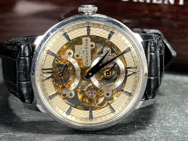 超美品 オリエント ORIENT Orient Star オリエントスター クラシックコレクション 自動巻き 機械式 腕時計 スケルトンシリーズ WZ0041DXの画像4