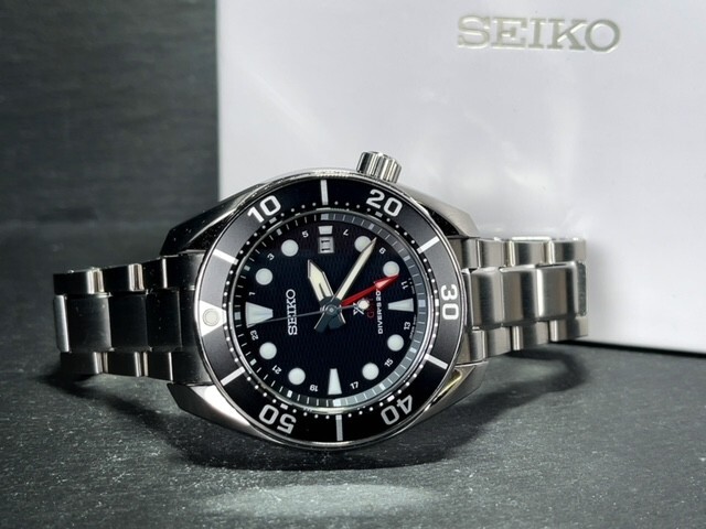 流通限定 新品 SEIKO セイコー PROSPEX プロスペックス SUMO スモウ ダイバースキューバ ソーラー 腕時計 GMT SBPK003 ブラック 黒_画像7