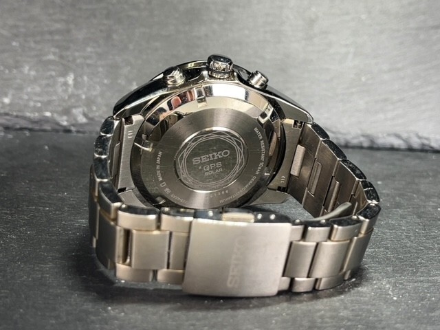 美品 セイコー SEIKO アストロン ASTRON メンズ GPS ソーラー 腕時計 チタン ウォッチ ブラック文字盤 7Xシリーズ SBXA003 7X52-0AA0の画像7