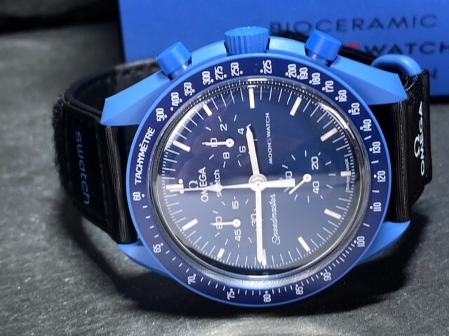 入手困難 新品 Swatch Omega スウォッチ オメガ S033N100 スピードマスター ミッション トゥ ネプチューン ムーンスウォッチ 腕時計