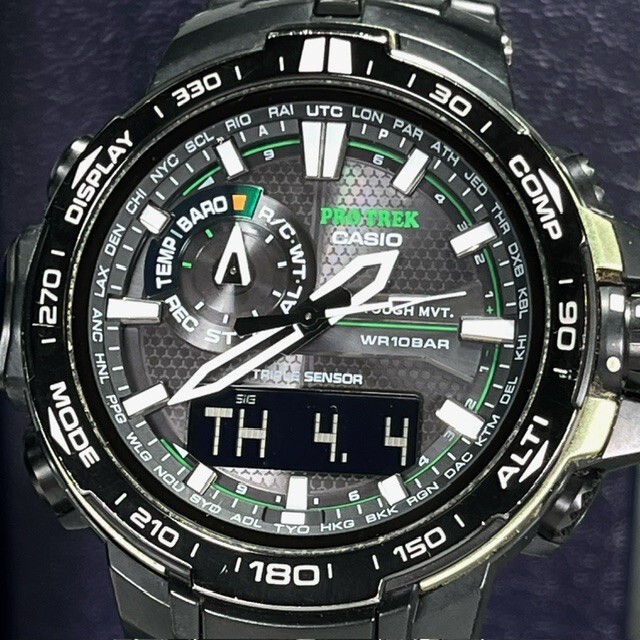 CASIO PROTREK カシオ プロトレック PRW-6000Y-1A 腕時計 アナログ デジタル 電波ソーラー ブラック マルチバンド6 トリプルセンサーの画像3