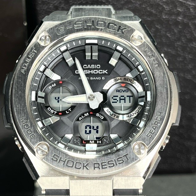新品 CASIO G-SHOCK カシオ ジーショック G-STEEL Gスチール GST-W110-1A 腕時計 電波ソーラー ブラック アナログ デジタル マルチバンド6の画像2