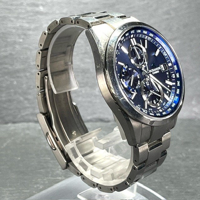 CASIO OCEANUS カシオ オシアナス クラシックライン OCW-T2600-2A2JF 電波ソーラー 腕時計 チタン アナログ ブルー カレンダーの画像4