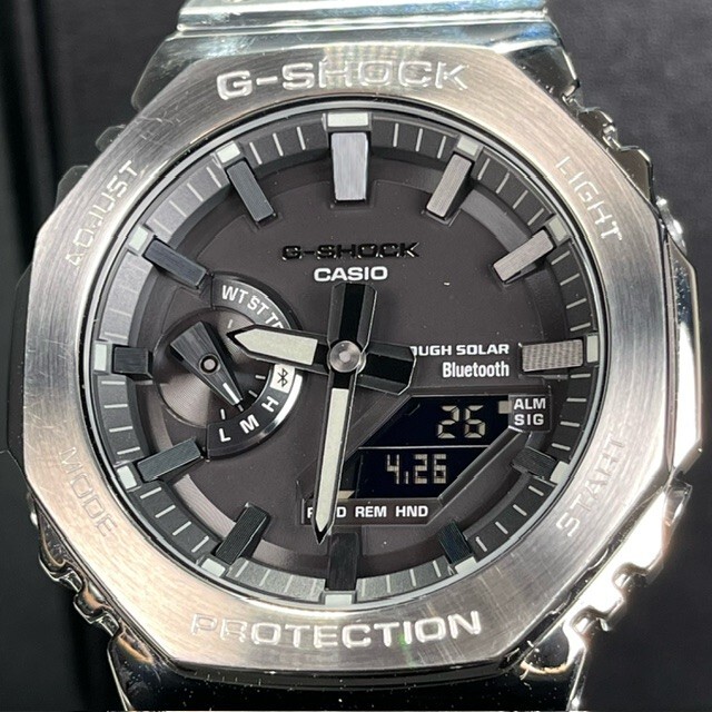  new goods CASIO G-SHOCK Casio ji- shock GM-B2100D-1AJF wristwatch solar black smart phone link full metal analogue men's 