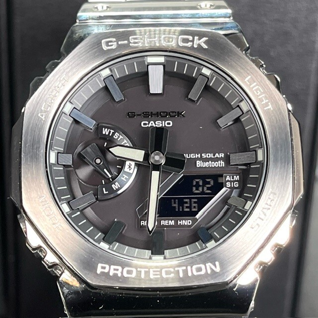  new goods CASIO G-SHOCK Casio ji- shock GM-B2100D-1AJF wristwatch solar black smart phone link full metal analogue men's 