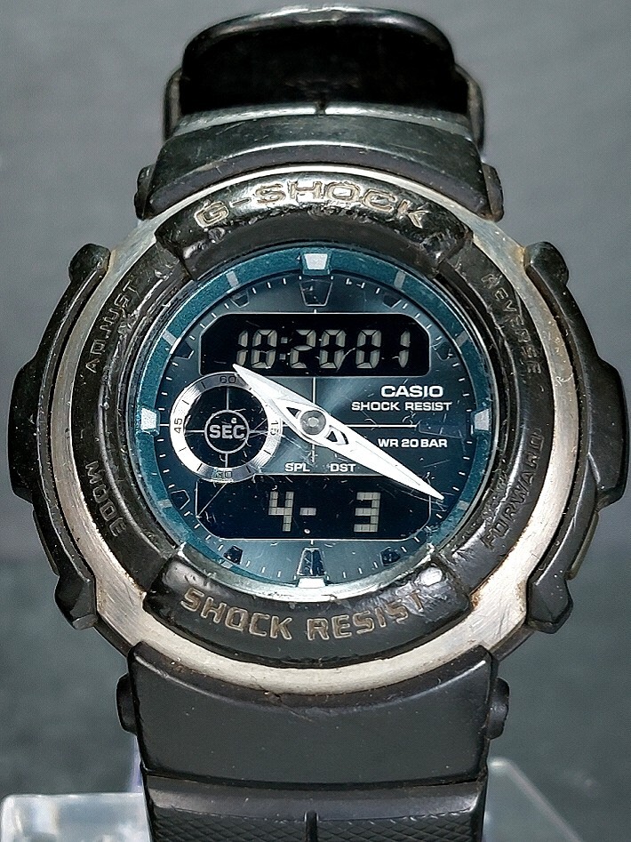 CASIO カシオ G-SHOCK ジーショック ジースパイク G-300-3A デジアナ 腕時計 グレー文字盤 ブラック ラバーベルト ステンレス 電池交換済みの画像1