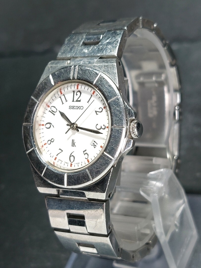 SEIKO セイコー LK LUKIA ルキア 7N82-0620 アナログ 腕時計 ホワイト文字盤 スモールサイズ メタルベルト ステンレス 新品電池交換済みの画像3