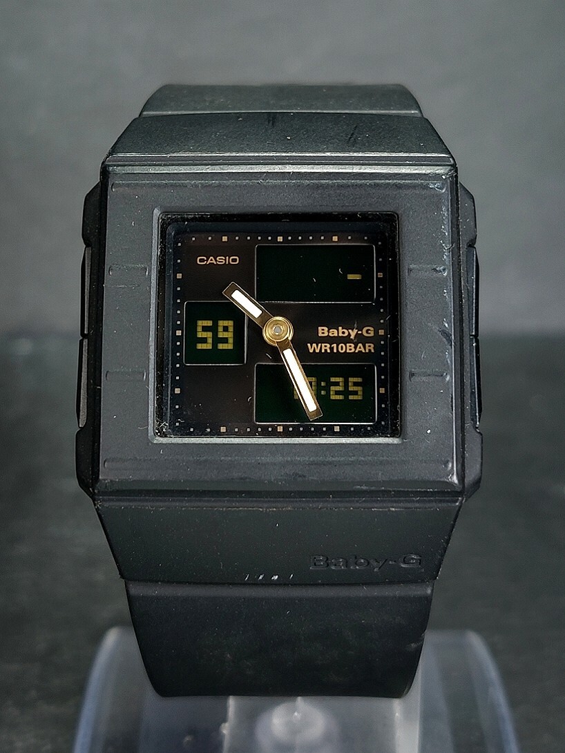 CASIO カシオ Baby-G ベビージー CASKET カスケット BGA-200-1E2 アナデジ 腕時計 2針 ブラック ラバーベルト ステンレス 新品電池交換済みの画像2