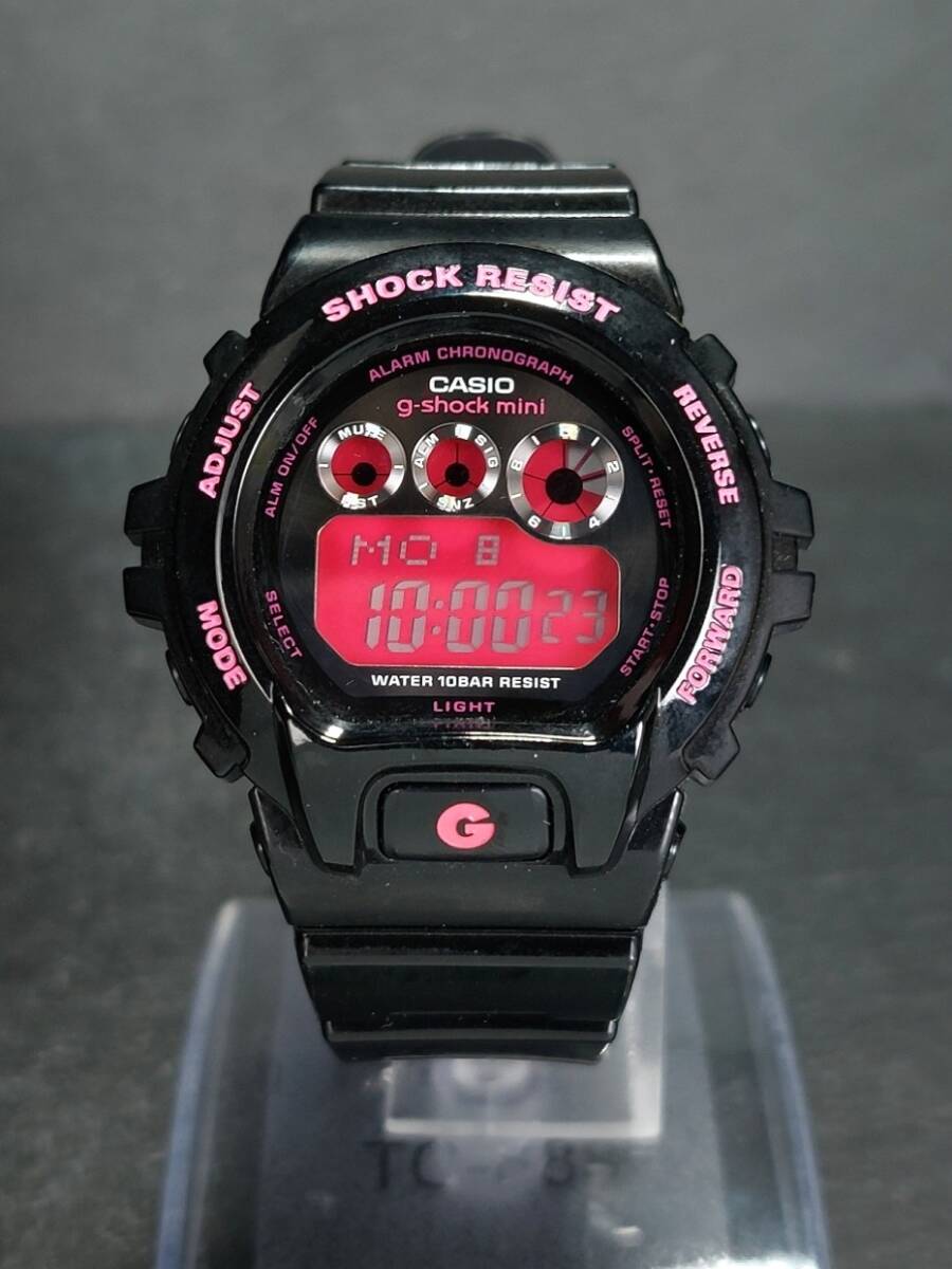 CASIO カシオ G-SHOCK mini ジーショックミニ GMN-692-1JR デジタル 腕時計 ブラック ピンク ステンレス ラバーベルト 新品電池交換済みの画像2