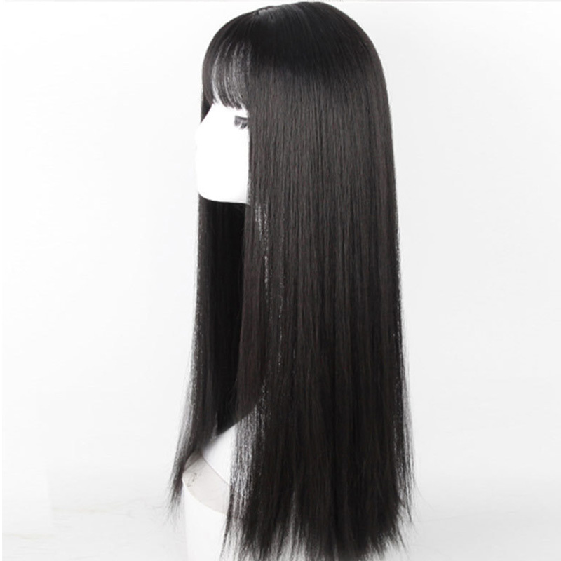  новый товар полный парик парик длинный распорка чёрный . сеть есть парик .... костюмированная игра женщина оборудование маскарадный костюм .. серия черный природа чёрный 