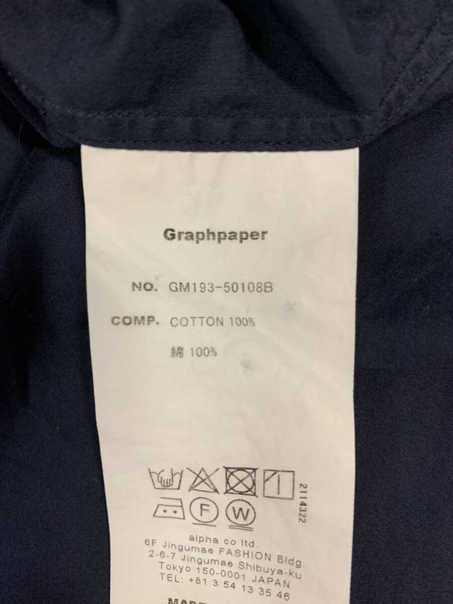 Graphpaper グラフペーパー バンドカラー 長袖シャツ FREE ネイビー GM193-50108B 使用感あり[040] 130/688D_画像6