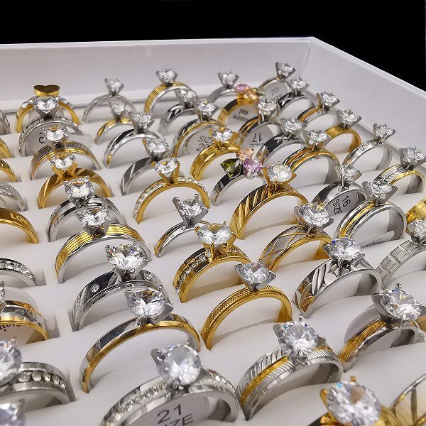 レディースファッションリング★おまとめて大量100個 指輪 キュービックジルコニアダイヤモンド アクセサリー ジュエリー まとめ売り Nb8-の画像4