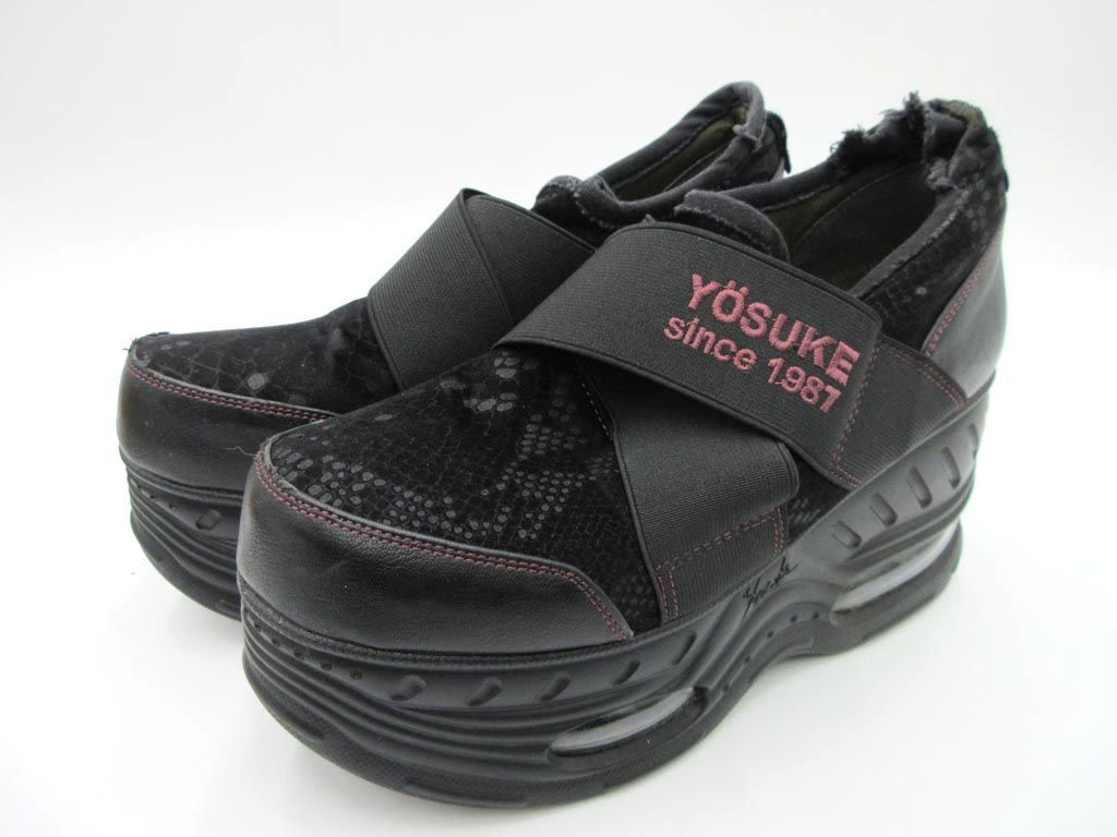 YOSUKE ヨースケ 厚底スニーカー ローカット スニーカー size23.5/黒 ■■ ☆ eca4 レディース_画像1