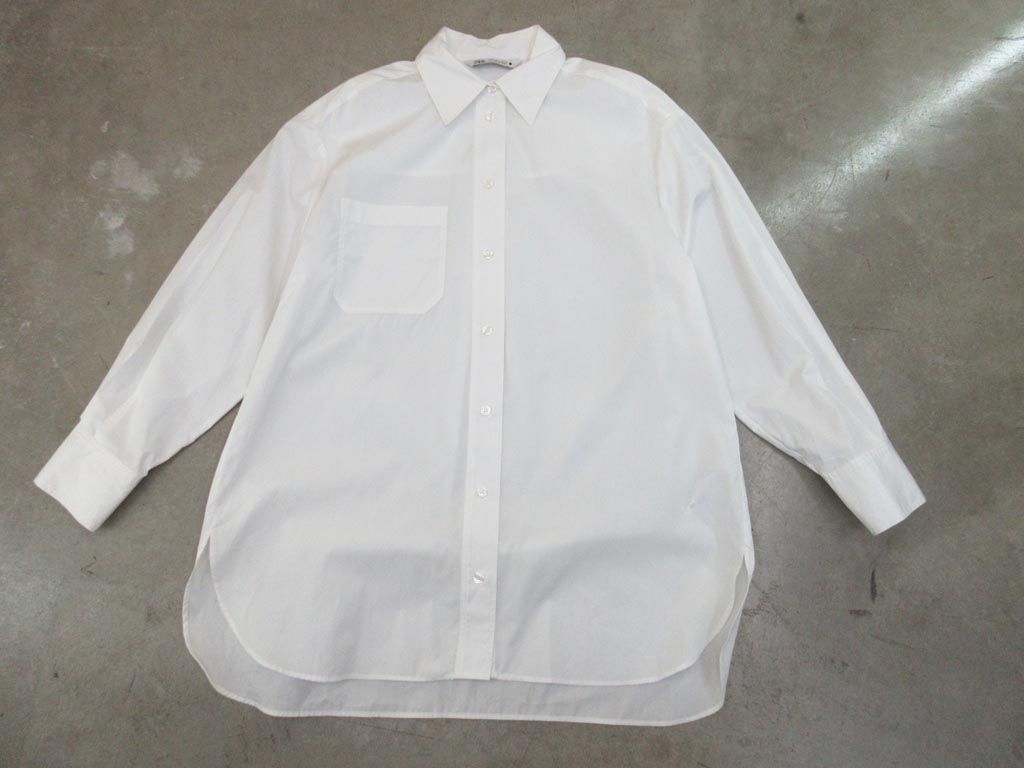 yu. packet OK beautiful goods ZARA Zara RUC 80089348-4 plain long sleeve shirt sizeL/ white #*