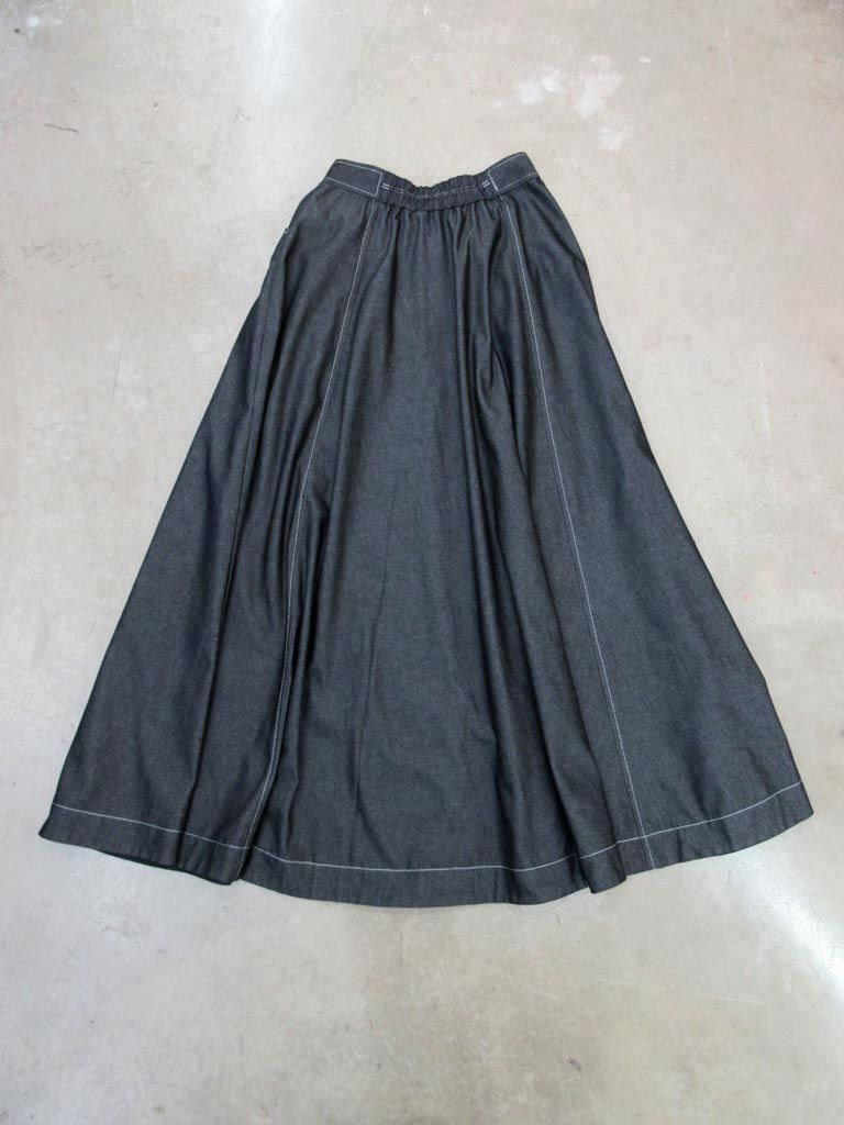 INella イネラ 201244009 フレア ロング デニムスカート size1/黒 ■◇の画像4