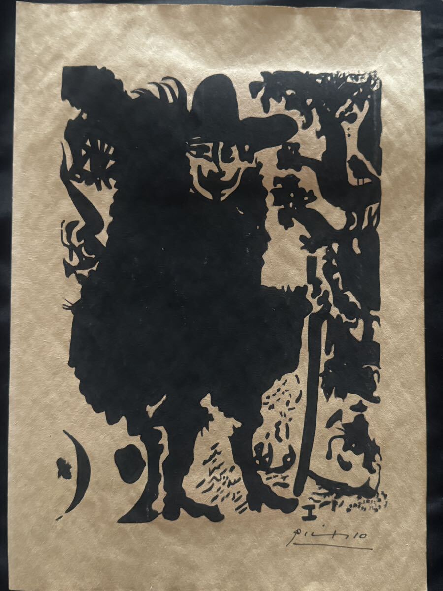 貴重肉筆！パブロ ピカソ Picasso「ラ・セレスティーヌ １６３５」ミックスメディア 額装 オルセ美術館作品票 ピカソ公式印有りの画像10