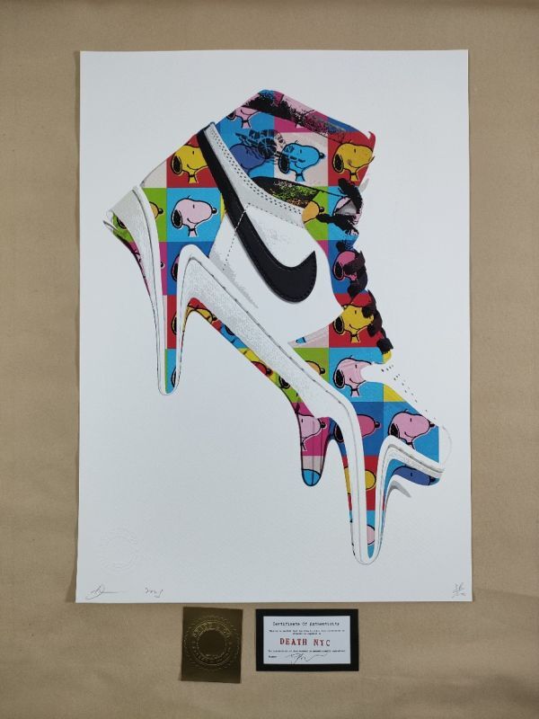 #073 DEATH NYC 世界限定ポスター 現代アート ポップアート ナイキ NIKE エアジョーダン AIR JORDAN スヌーピー トムエバハートの画像1