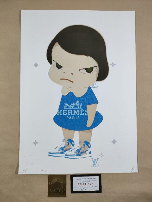 #070 DEATH NYC 世界限定ポスター 現代アート ポップアート 奈良美智 NARA YOSHITOMO ナイキ NIKE SNIKARS AIR JORDAN_画像1