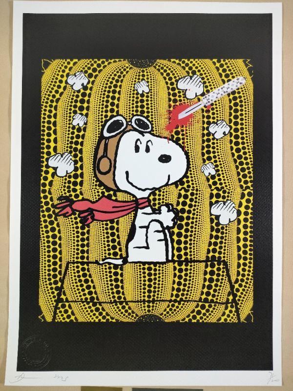 #067 DEATH NYC 世界限定ポスター 現代アート ポップアート スヌーピー SNOOPY 草間彌生 かぼちゃ バンクシー Banksy パイロット_画像2